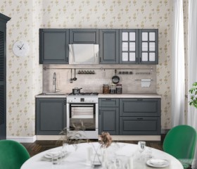 Кухня Регина 24 2,4 м (Серый матовый/Белый) в Иланском - ilanskij.katalogmebeli.com | фото
