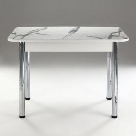 Кухонный стол 1100*700/400 ф 2 Пластик, мрамор белый в Иланском - ilanskij.katalogmebeli.com | фото