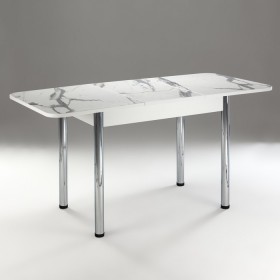 Кухонный стол 1100*700/400 ф 2 Пластик, мрамор белый в Иланском - ilanskij.katalogmebeli.com | фото 2