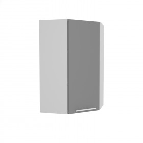 Квадро ВПУ 550 шкаф верхний угловой высокий (Белый софт/корпус Серый) в Иланском - ilanskij.katalogmebeli.com | фото
