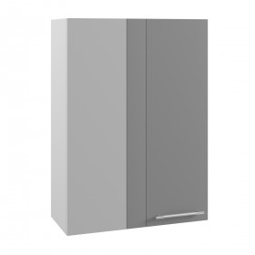 Квадро ВПУ 650 шкаф верхний угловой высокий (Белый софт/корпус Серый) в Иланском - ilanskij.katalogmebeli.com | фото