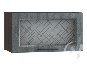 Либерти Шкаф верхний горизонтальный со стеклом ШВГС 609 (Холст грей/корпус венге) в Иланском - ilanskij.katalogmebeli.com | фото