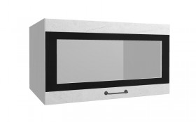 Лофт ВПГСФ 800 шкаф верхний горизонтальный со стеклом высокий с фотопечатью (Штукатурка белая/корпус Серый) в Иланском - ilanskij.katalogmebeli.com | фото