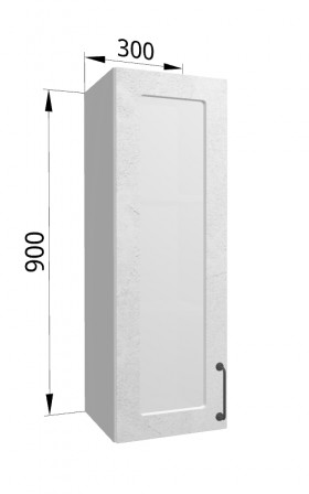 Лофт ВПС 300 шкаф верхний со стеклом высокий (Штукатурка белая/корпус Серый) в Иланском - ilanskij.katalogmebeli.com | фото