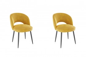 Набор стульев Моли 2 шт (жёлтый велюр/черный) в Иланском - ilanskij.katalogmebeli.com | фото 1