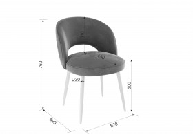 Набор стульев Моли 2 шт (серый велюр/белый) в Иланском - ilanskij.katalogmebeli.com | фото 2