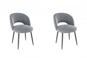 Набор стульев Моли 2 шт (серый велюр/черный) в Иланском - ilanskij.katalogmebeli.com | фото