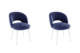 Набор стульев Моли 2 шт (синий велюр/белый) в Иланском - ilanskij.katalogmebeli.com | фото