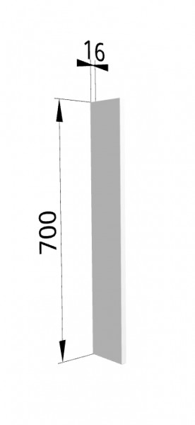 Панель торцевая ПТ 400 Ройс (для шкафа торцевого верхнего) Белый софт в Иланском - ilanskij.katalogmebeli.com | фото