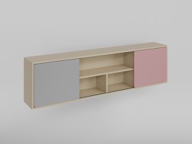 Полка между шкафами 1660 Грэйси (Розовый/Серый/корпус Клен) в Иланском - ilanskij.katalogmebeli.com | фото