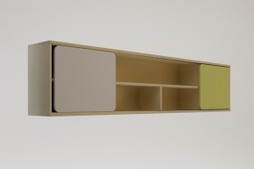 Полка между шкафами 1960 Эппл (Зеленый/Белый/корпус Клен) в Иланском - ilanskij.katalogmebeli.com | фото 2