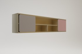 Полка между шкафами 1960 Грэйси (Розовый/Серый/корпус Клен) в Иланском - ilanskij.katalogmebeli.com | фото 2