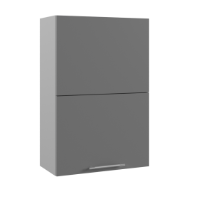 Ройс ВПГПМ 600 Шкаф верхний высокий Blum Aventos HF (Белый софт/корпус Серый) в Иланском - ilanskij.katalogmebeli.com | фото