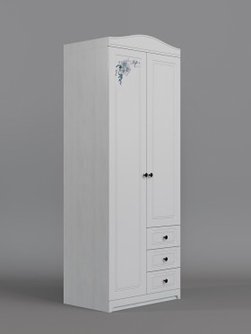 Шкаф 2-х створчатый с ящиками Бэлла (Выбеленное дерево/Белый) в Иланском - ilanskij.katalogmebeli.com | фото