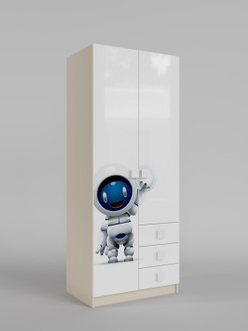 Шкаф 2-х створчатый с ящиками Санни (Белый/корпус Клен) в Иланском - ilanskij.katalogmebeli.com | фото