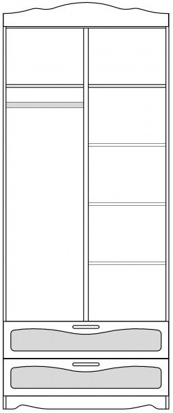 Шкаф 2-х створчатый с ящиками серии Иллюзия 99 Серый в Иланском - ilanskij.katalogmebeli.com | фото 4