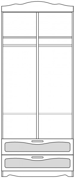Шкаф 2-х створчатый с ящиками серии Иллюзия 99 Серый в Иланском - ilanskij.katalogmebeli.com | фото 5