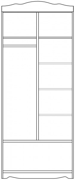 Шкаф 2-х створчатый серии Иллюзия 33 Сиреневый в Иланском - ilanskij.katalogmebeli.com | фото 4