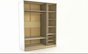 Шкаф 3-х створчатый с ящиками Классика (Белый/корпус Выбеленное дерево) в Иланском - ilanskij.katalogmebeli.com | фото 2