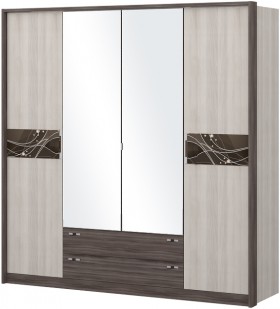 Шкаф четырехстворчатый с зеркалом Шк69.1 Николь в Иланском - ilanskij.katalogmebeli.com | фото