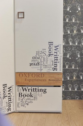 Шкаф для белья «Оксфорд» (Ривьера/Белый с рисунком) в Иланском - ilanskij.katalogmebeli.com | фото 3