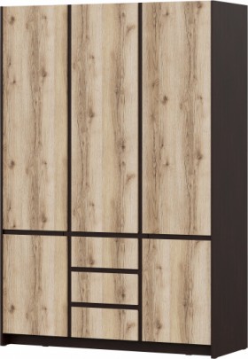 Модульная система "Прага" Шкаф для одежды трехстворчатый Дуб Венге/Дуб Делано в Иланском - ilanskij.katalogmebeli.com | фото
