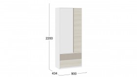 Шкаф для одежды комбинированный «Сканди» Дуб Гарден/Белый/Глиняный серый в Иланском - ilanskij.katalogmebeli.com | фото 4