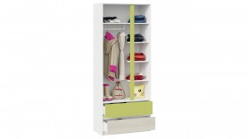 Шкаф для одежды комбинированный «Сканди» Дуб Гарден/Белый/Зеленый в Иланском - ilanskij.katalogmebeli.com | фото 4