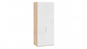 Шкаф для одежды с 2 глухими дверями «Эмбер» Яблоня Беллуно/Белый глянец в Иланском - ilanskij.katalogmebeli.com | фото