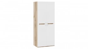 Шкаф для одежды с 2-мя дверями «Фьюжн» Дуб Делано/Белый глянец в Иланском - ilanskij.katalogmebeli.com | фото
