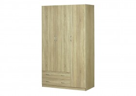 Шкаф для платья и белья 3-х дверный без зеркала Дуб Сонома в Иланском - ilanskij.katalogmebeli.com | фото