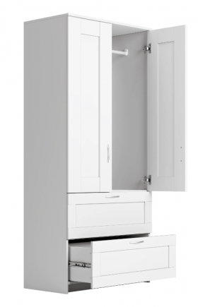 Шкаф двухдверный Сириус с 2 ящиками белый в Иланском - ilanskij.katalogmebeli.com | фото 2