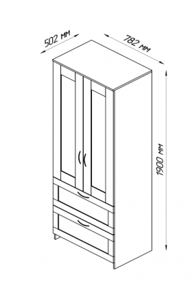 Шкаф двухдверный Сириус с 2 ящиками белый в Иланском - ilanskij.katalogmebeli.com | фото 3