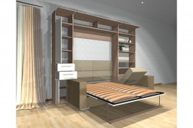Шкаф-кровать с диваном Каролина в Иланском - ilanskij.katalogmebeli.com | фото 3