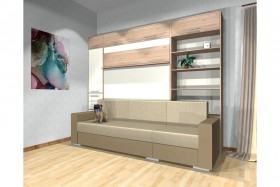 Шкаф-кровать с диваном Каролина в Иланском - ilanskij.katalogmebeli.com | фото 4