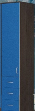 Шкаф-пенал №2 (закрытый) Бодего темный/Голубой в Иланском - ilanskij.katalogmebeli.com | фото