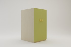 Шкаф под кровать второго яруса Смайли (Зеленый/корпус Клен) в Иланском - ilanskij.katalogmebeli.com | фото