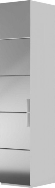 Шкаф ШР-1 зеркало, левый, Вива (Белый/Белый глянец/Платина) в Иланском - ilanskij.katalogmebeli.com | фото