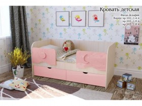 Соня Кровать детская 2 ящика 1.6 Розовый глянец в Иланском - ilanskij.katalogmebeli.com | фото