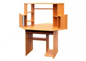 Угловой компьютерный стол (Вишня Оксфорд) в Иланском - ilanskij.katalogmebeli.com | фото