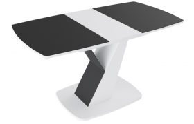 Стол обеденный «Гарда» Тип 1 (Белый/Стекло матовое черный графит) в Иланском - ilanskij.katalogmebeli.com | фото 5